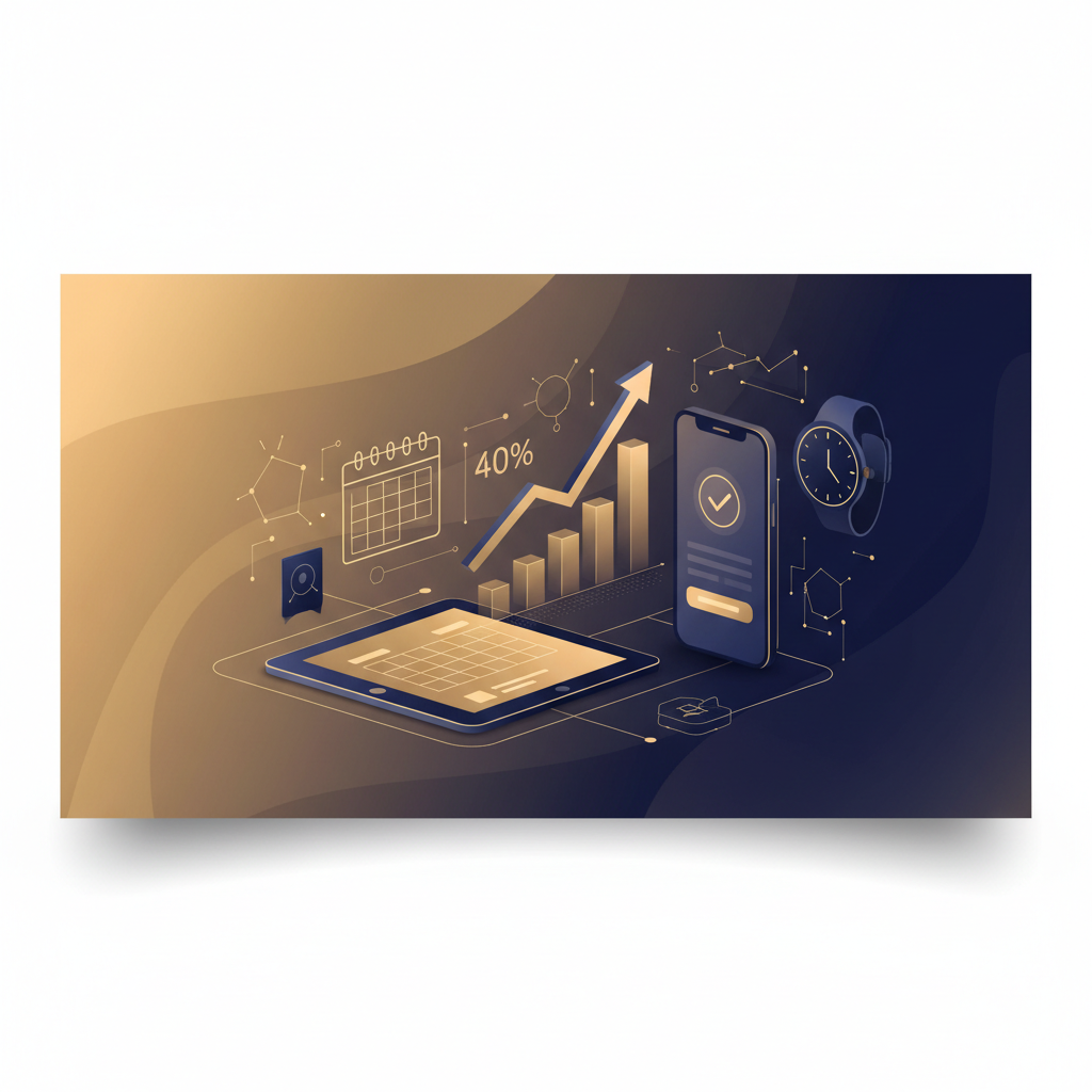 Illustration for the article “Reduce No-Shows by 40% With Booking Automation”