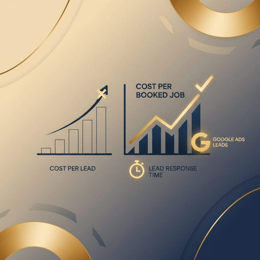 Illustration for the article “Cost Per Booked Job vs. Cost Per Lead: The Metric That Matters”