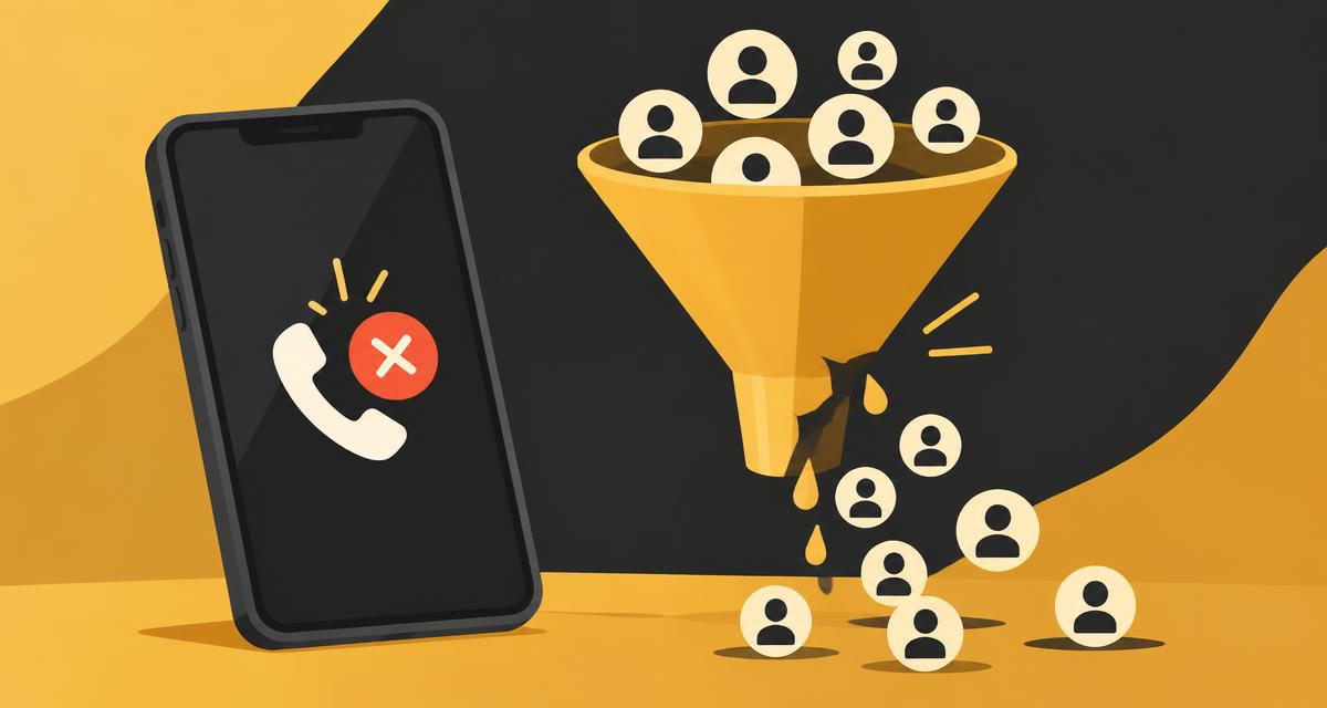 Illustration of missed calls causing leads to leak out of a sales funnel