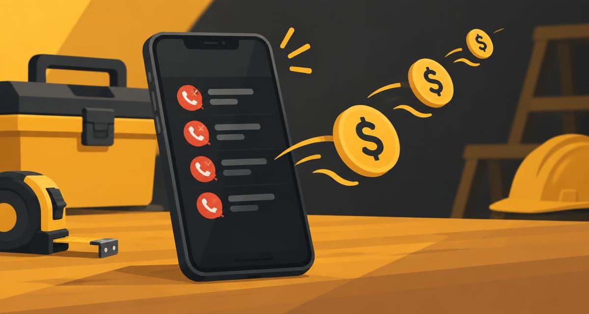 Illustration of missed calls on a phone with revenue slipping away